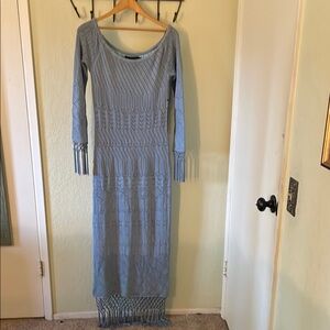Elegant Blue Knit Dress